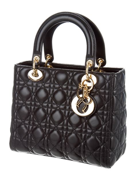 black dior lady bag|medium lady dior bag price.